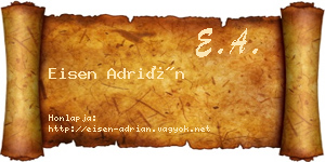 Eisen Adrián névjegykártya
