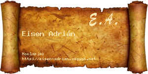 Eisen Adrián névjegykártya